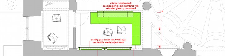 entrance hall plan with final version of reception